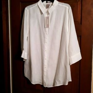 Chico's No Iron Linen Tunic, Size 3